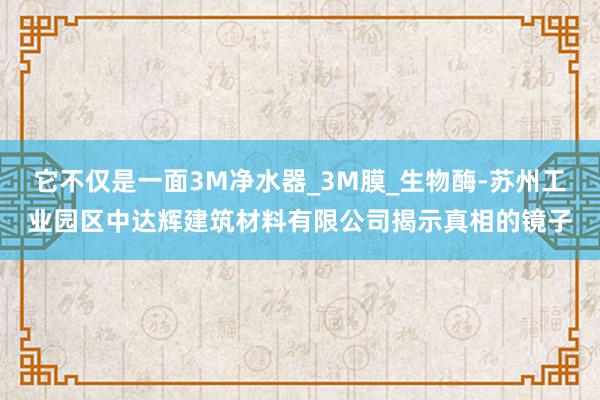 它不仅是一面3M净水器_3M膜_生物酶-苏州工业园区中达辉建筑材料有限公司揭示真相的镜子