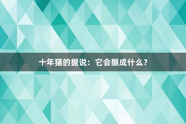 十年猫的据说：它会酿成什么？
